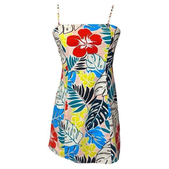Hibiscus Mini Dress Womens S Tropicalcore Y2K Coquette Coconut Girl Summer Beach - Picture 11 of 11